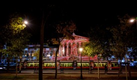 Vibrant Light Installation Colors Facade of Parliament Building in Austria