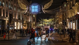 17-Meter Sculptural Christmas Light Displays Mimicking 'Spirits' Adorn Regent Street in London