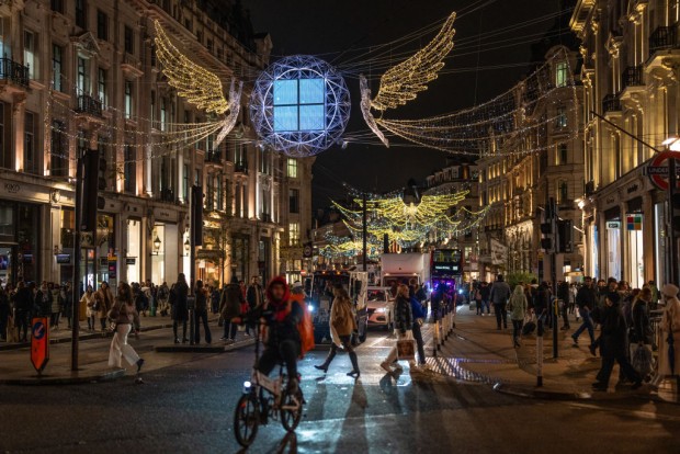 17-Meter Sculptural Christmas Light Displays Mimicking 'Spirits' Adorn Regent Street in London