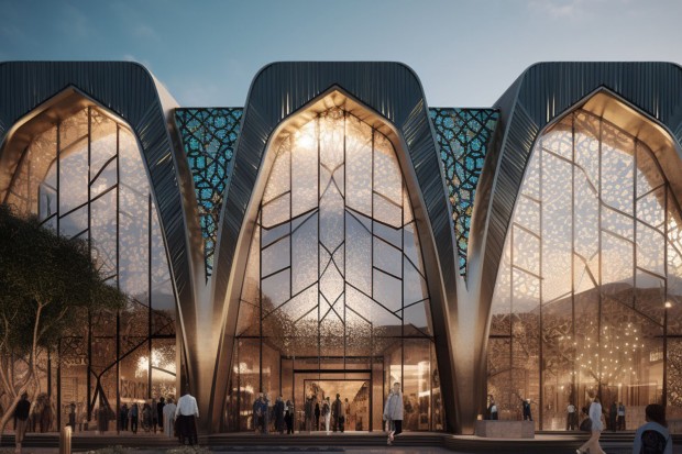 Golshan: A Visionary Fusion of Traditional Iranian Architecture and Tech in AI-Generated Shopping Bliss