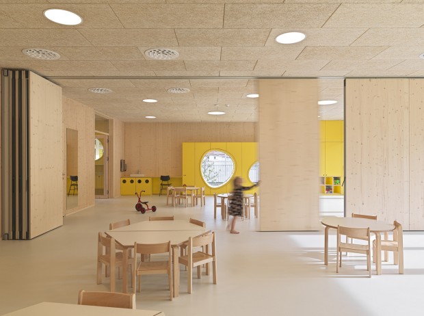 Kočevje Kindergarten's Building Design Considers Kid’s Learning Using Tactile Surfaces, Spatial Sensitivity 