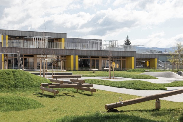 Kočevje Kindergarten's Building Design Considers Kid’s Learning Using Tactile Surfaces, Spatial Sensitivity 