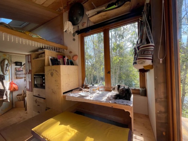 Millennial Frenchman Embraces Simplicity and Built A DIY Tiny House For Himself and His Cat