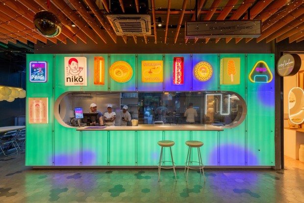 Restaurant Niko By URBANODE Unique Architectural Identity Displays a Fusion of Minimalist Japanese Design with the Vibrancy of Street Life