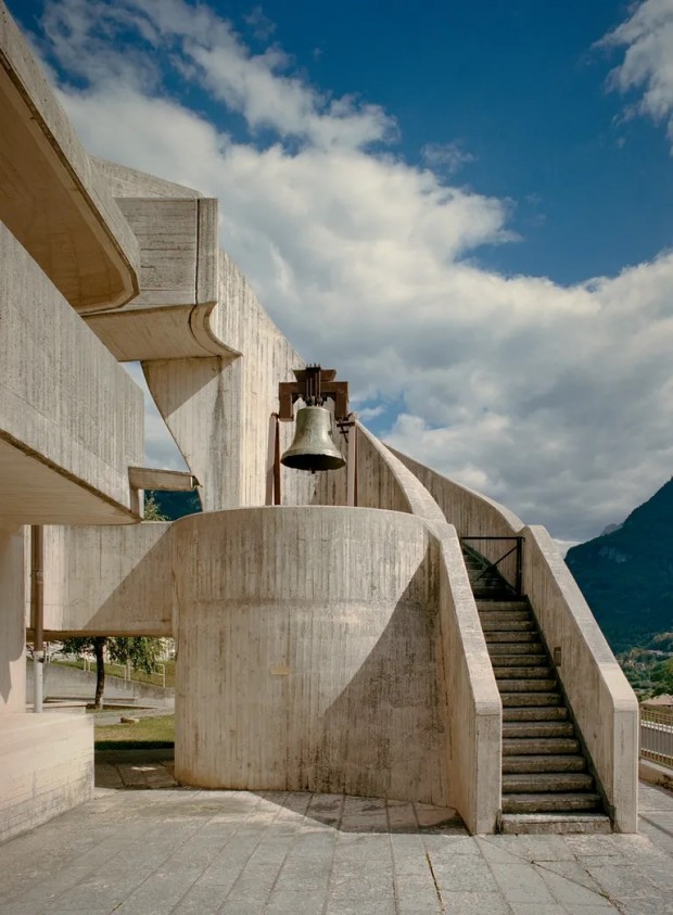 Giovanni Michelucci's Dramatic Concrete Church Symbolizes Hope and Remembrance in the Italian Dolomites