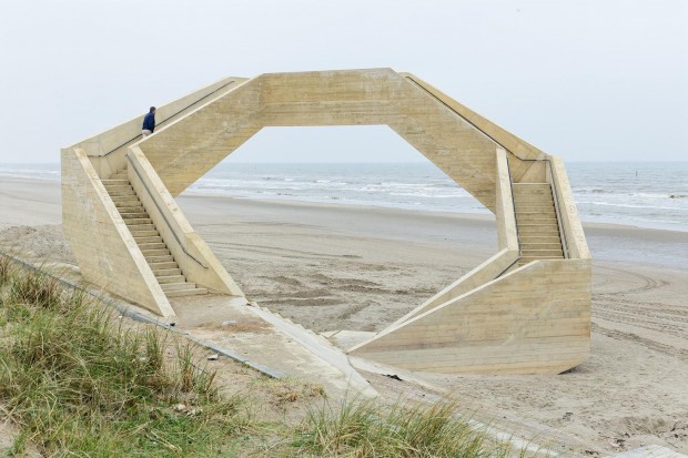 Westerpunt by Studio MOTO: A Pentagonal Observation Point Along Belgium's Coastline