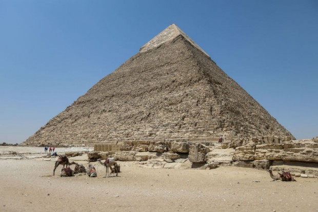 Tourists Visit Pyramids At Giza