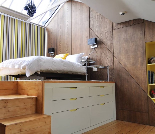 Multifunctional bed for small spaces