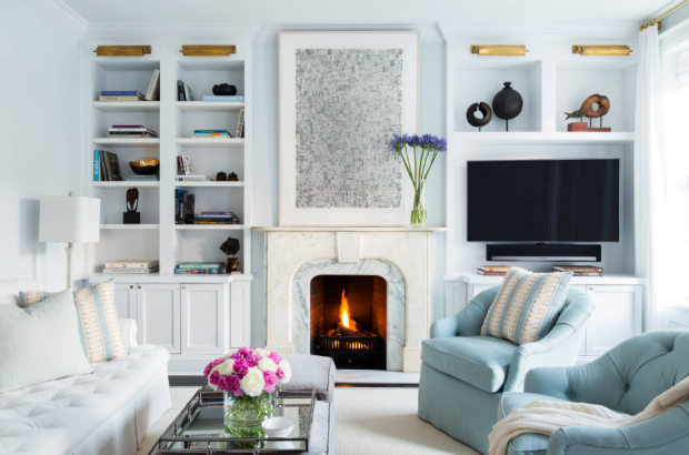 Park Slope Brownstone Transitional Family Room, New York