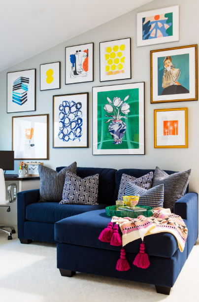 Black And White Interior Design Eclectic Living Room, Los Angeles