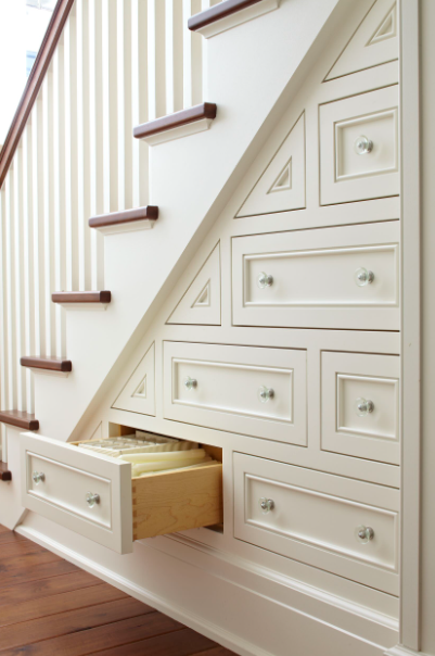 Staircase with drawers