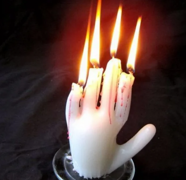 Bloody Hand Candles