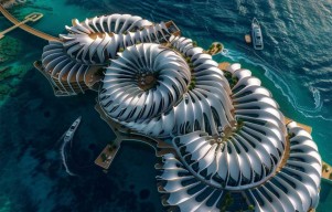Manas Bhatia's Nautilus Bio-Architecture Unveils Floating and Spiraling Skyscrapers of the Future