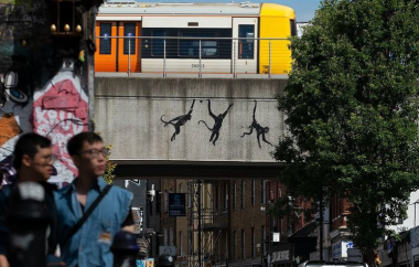 Three Monkeys Swinging Over Brick Lane is Banksy's Third Artwork in London