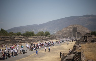 People Gather at Teotihuacan Pyramids For Spring Equinox